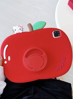 适用2026款荣耀平板X10pro保护套11.5寸立体红色大苹果壳防摔硅胶套eln2-W09支架壳女款X9pro可爱后壳