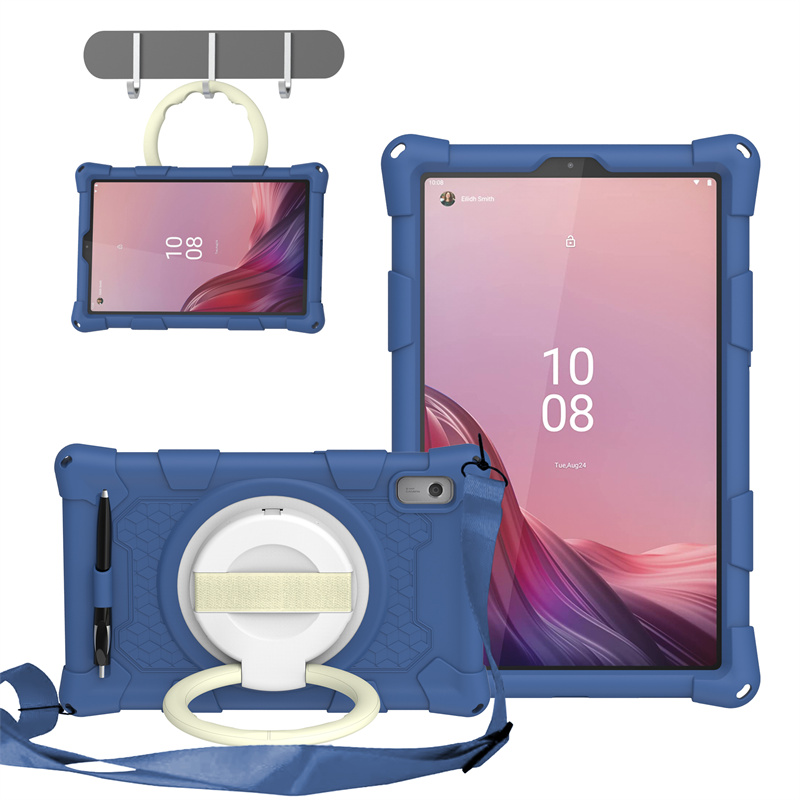 适用联想启天M9保护套K9外壳TB-310XC/FU手持硅胶套防摔软壳支架9英寸360旋转手托商务外壳