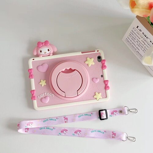 适用2025款联想平板小新11趴趴美乐蒂保护套11英寸TB335FC手拎女童旋转支架套tb330xu粉色外壳