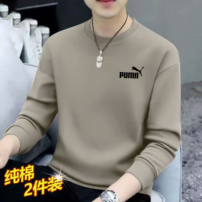 奥莱专柜卫衣男士秋冬季纯棉2025新款宽松圆领加绒加厚长袖上衣潮