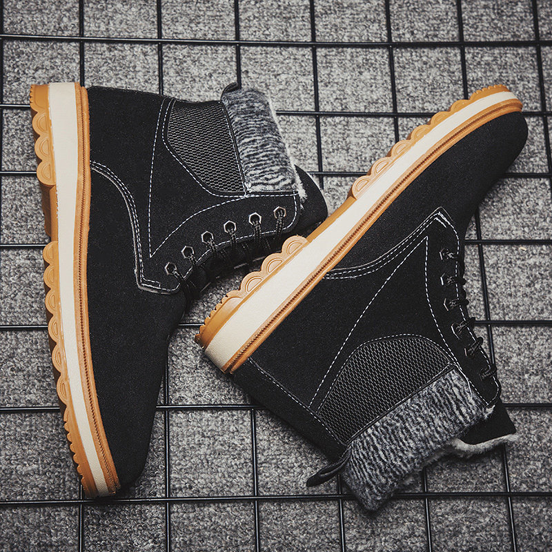 高帮雪地靴棉鞋男冬季保暖加绒学生加厚马丁棉靴英伦防滑潮棉靴子在类目 流行男鞋, 靴子中 - 来自Buy2taobao.com提供专业的淘宝代购服务