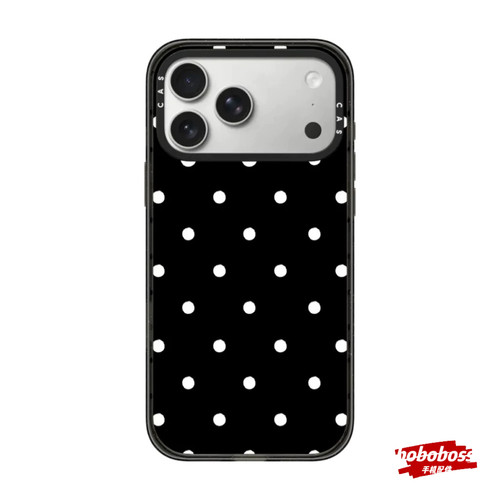 cassti源厂！经典波点magsafe磁吸适用于iPhone18/17/16/15/14/Plus/Pro/Max黑色防摔手机壳