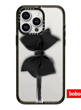 case源厂！黑色蝴蝶结Black Bow适用iPhone17/16/15/14/13/12/Plus/Pro/Max防摔磁吸手机壳