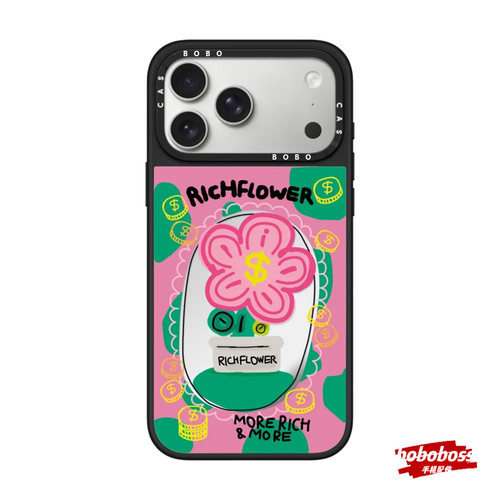 cassti源厂！ RICH FLOWER有钱花系列金上添花magsafe适用iPhone17/16/15/14/13/Pro/Max防摔镜面磁吸手机壳