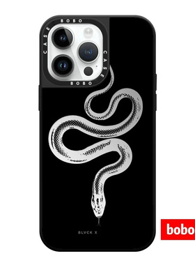 case源厂！BLVCK 联名 蛇镜面magsafe适用iPhone17/16/15/14/13/Plus/Pro/Max黑色防摔镜面手机壳