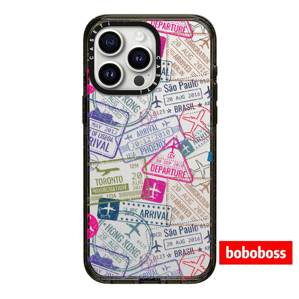 CASE 艺术家系列旅行印章magsafe磁吸适用于iPhone17/16/15/14/13/12/Plus/Pro/Max高品质防摔透明手机保护壳