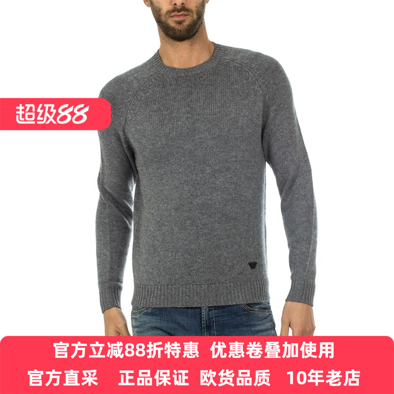男士ARMANI JEANS阿玛尼冬季新品圆领长袖针织衫毛衣 6X6MD16M0GZ