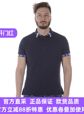 versace jeans男士范思哲精品 红色蓝色短袖POLO衫 B3GRA7PB 棉