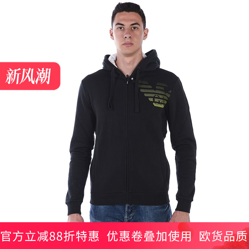 男士休闲运动舒适加绒卫衣秋连帽