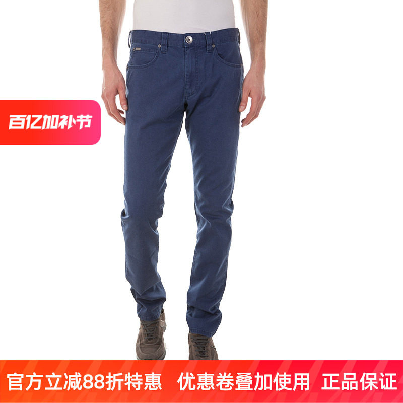 男士ARMANI阿玛尼蓝色休闲修身显腿正品情人节长裤 TCPJ06TCS08