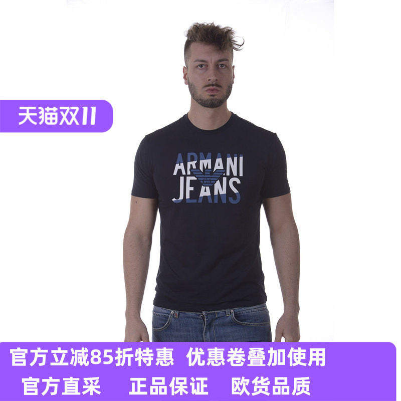 ARMANI JEANS阿玛尼品牌男士圆领修身精品棉短袖T恤 3Y6T506JPFZ