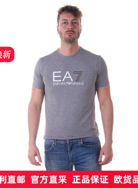 Armani阿玛尼EA7男士正品灰白领修身百搭短袖T恤半袖3YPTF9PJ03Z