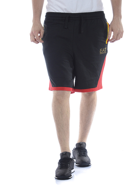 ARMANI阿玛尼EA7男士春夏黑色休闲宽松短裤中裤 3ZPSA7PJ05Z正品