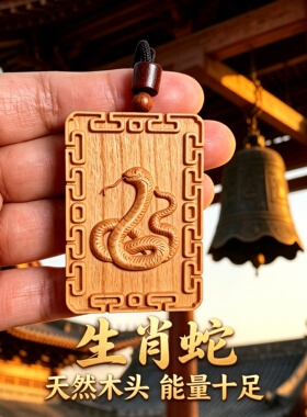 枣木属相蛇本命护身牌项链车挂