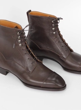 Oct全手工固特异琴底正装休闲商务高帮男靴boots