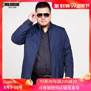 Mùa xuân và mùa thu áo khoác nam mới cộng với phân bón XL áo sơ mi nam trung niên tải chất béo áo khoác nam béo - Áo khoác đôi
