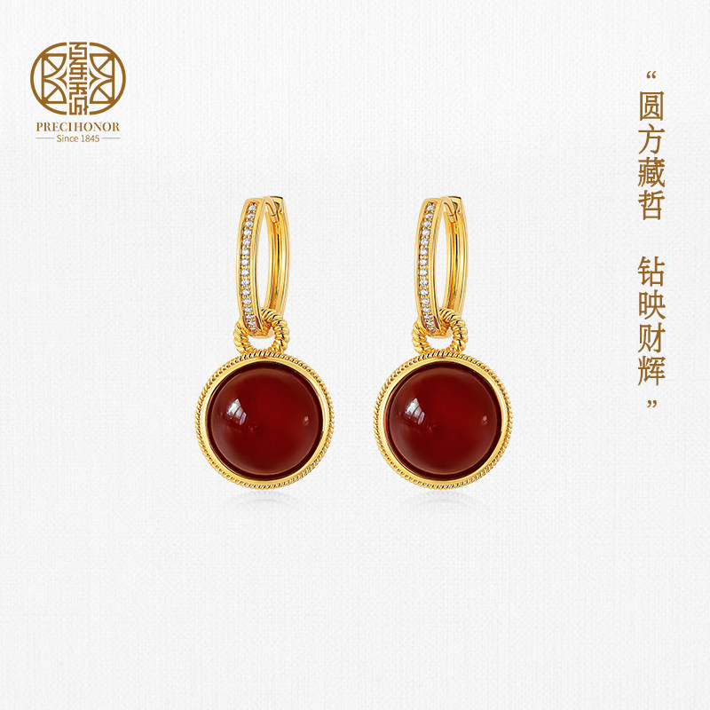 百年宝诚钱元珠富贵版玛瑙耳坠925银轻奢小众两戴红色耳饰女款,饰品/流行首饰/时尚饰品新,银饰耳饰,淘宝优惠券,粉丝福利购,淘宝优惠卷