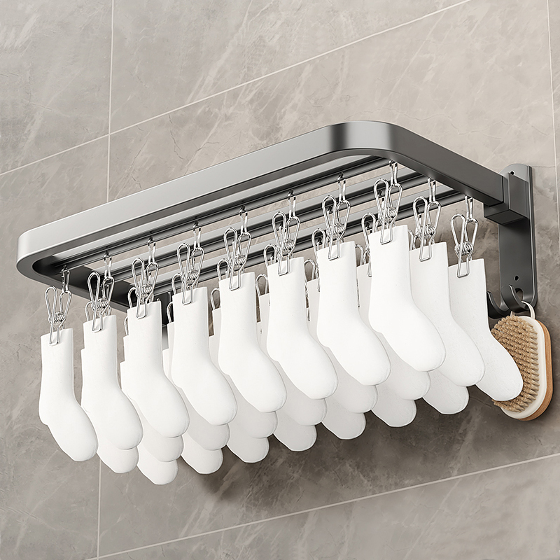 袜子晾晒架免打孔可折叠