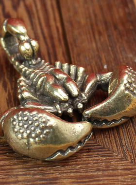 黄铜纯铜蝎子手把件家居桌面办公室小摆件茶宠文玩实心小把件