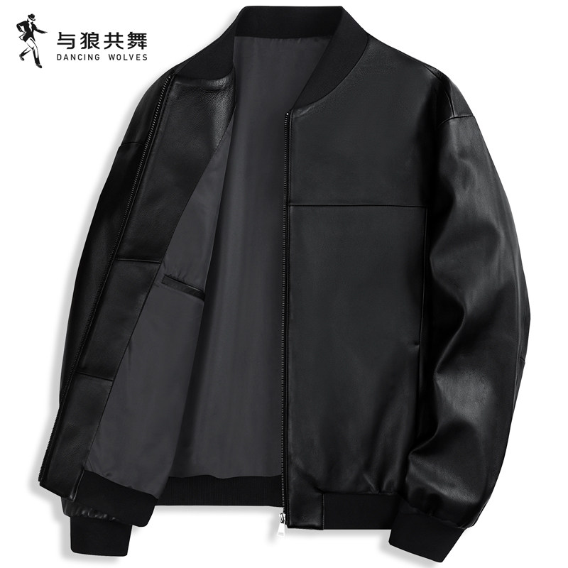 【绵羊皮】与狼共舞真皮皮衣男2026秋季新款经典轻奢百搭高级外套