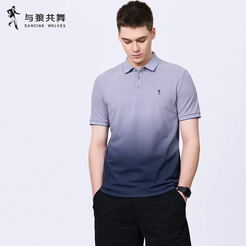 与狼共舞男短袖抗菌POLO衫新款