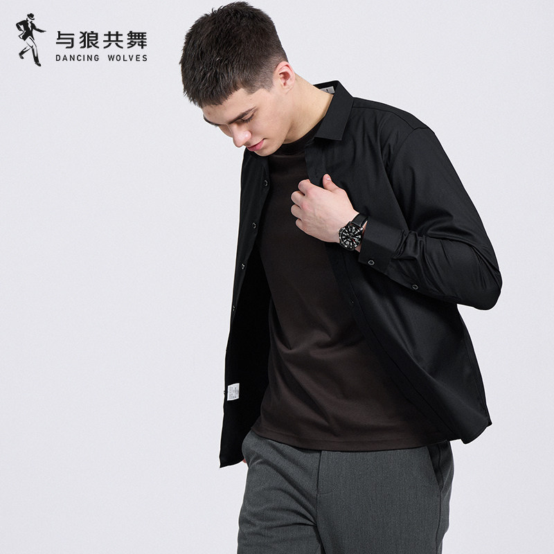 【抗皱】与狼共舞长袖衬衫