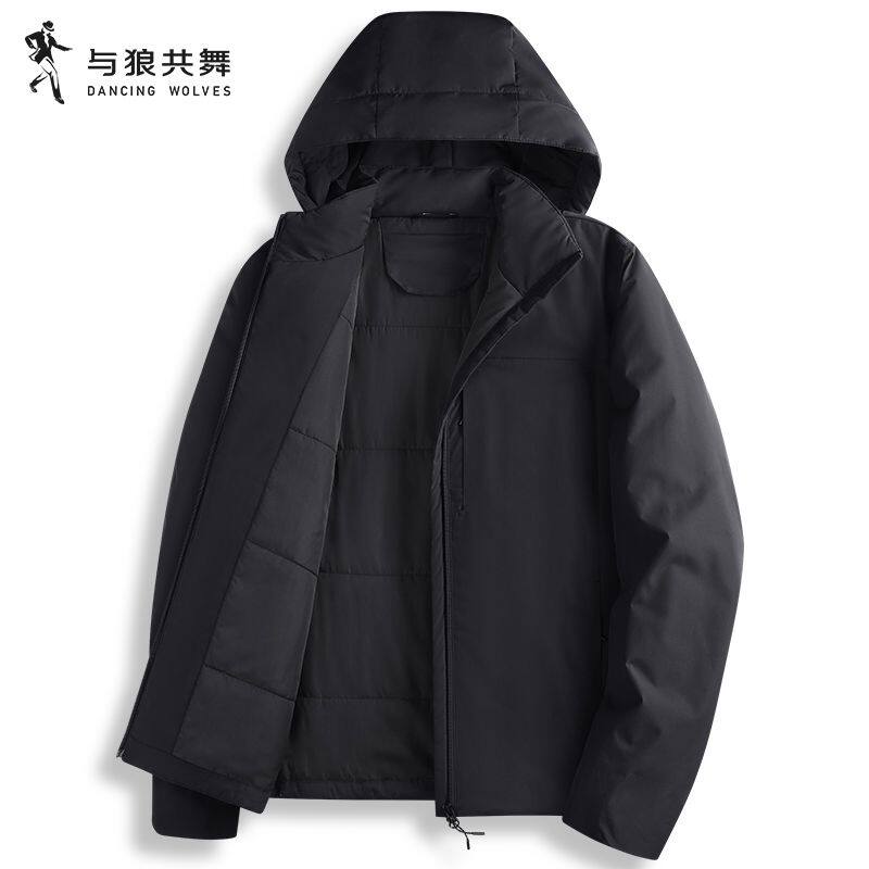 【新雪丽绒】与狼共舞可拆卸连帽棉服男2025冬季新款保暖棉衣外套