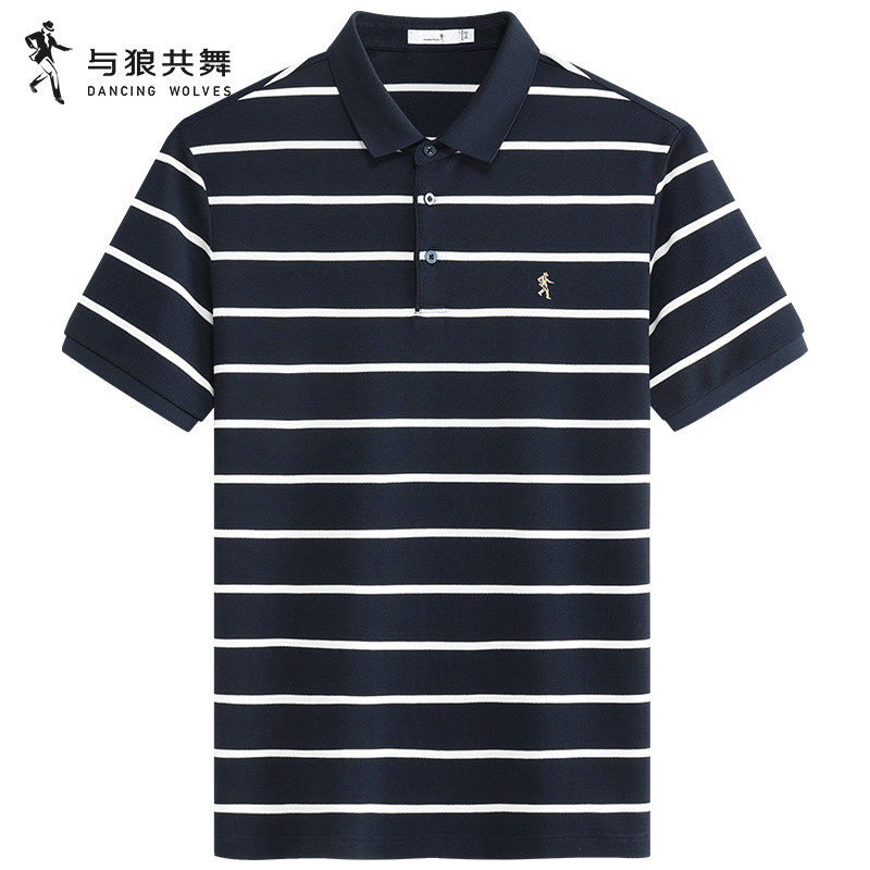 冰爽桑蚕丝与狼共舞短袖POLO衫