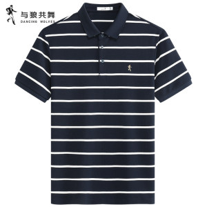 冰爽桑蚕丝与狼共舞短袖POLO衫