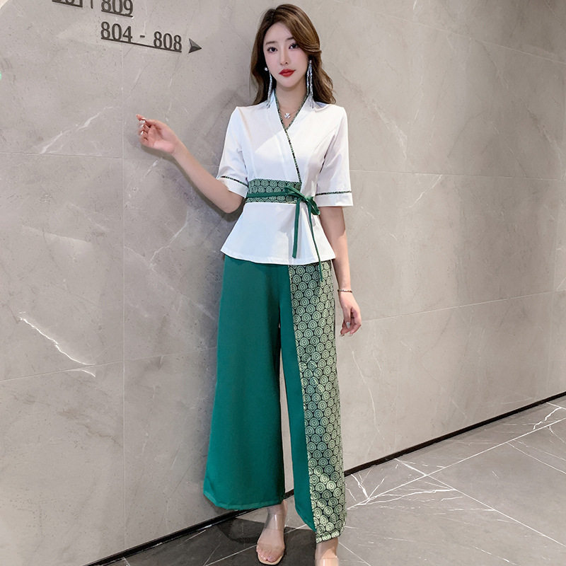 美容院工作服养生馆高端沐足工衣足浴足疗技师工作服气质套装长裤