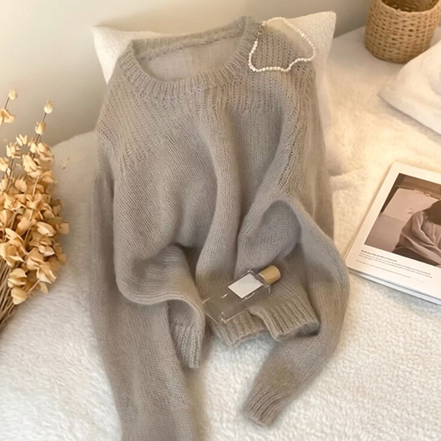 奶茶色毛衣CozyToes针织衫