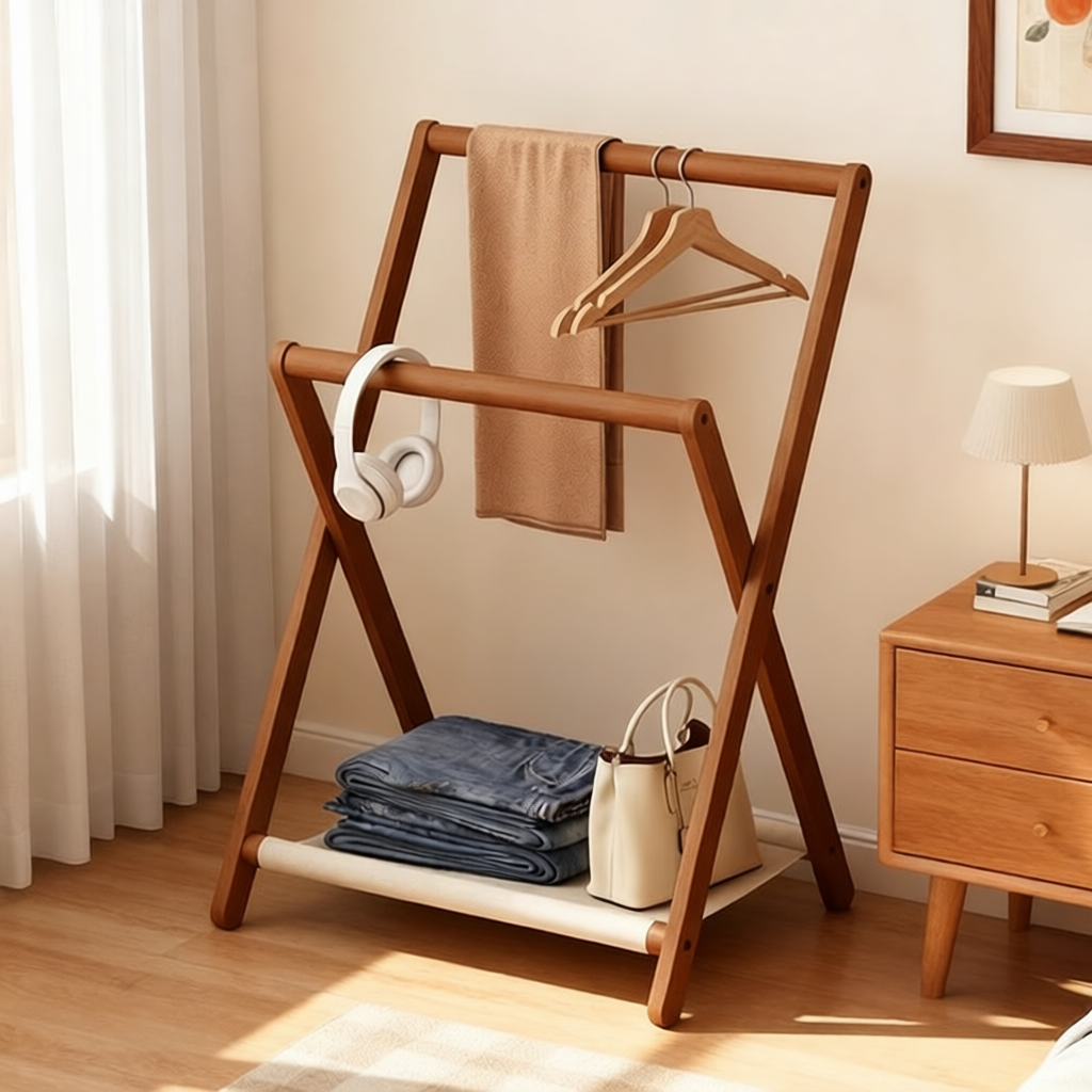 衣帽架落地卧室家用折叠