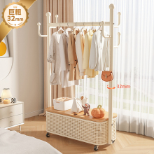衣帽架落地卧室家用可移动室内凉晒衣架阳台挂衣服架子加粗晾衣架