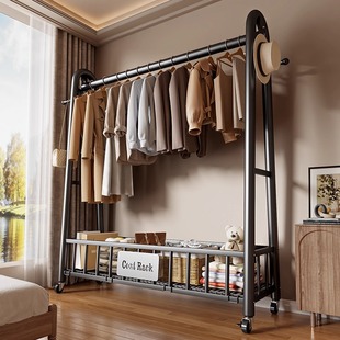 衣架落地卧室挂衣架可移动家用房间晾衣架室内衣服架子简易衣帽架