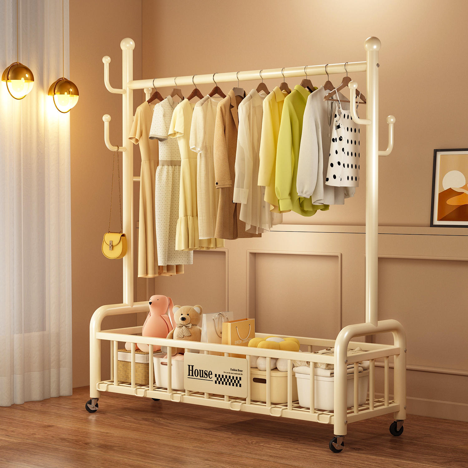 【巨粗32管】衣架落地卧室挂衣架