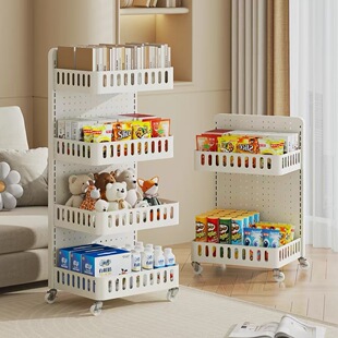 零食架子置物架客厅高颜值三层小推车可移动沙发旁放水果饮料收纳