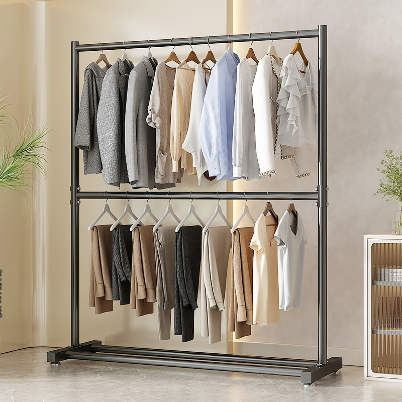 简易晾衣架落地秋冬外套晒衣服