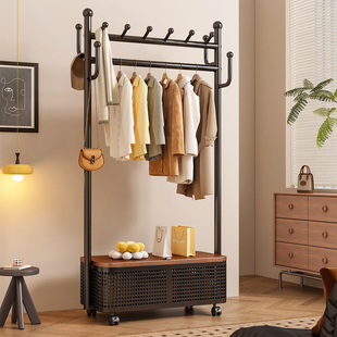 衣帽架落地卧室家用挂衣架带轮室内挂衣服架子房间衣架简易晾衣架