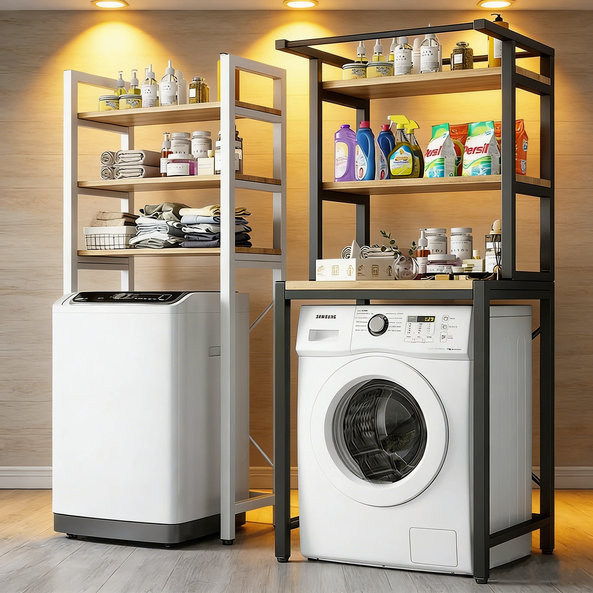 洗衣机架子滚筒翻盖上方置物架阳台落地收纳架家用卫生间马桶架子