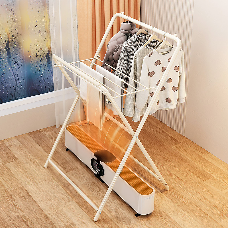 踢脚线取暖器烘衣架折叠晾衣架落地卧室简易贴脚线挂衣烘干暖气片