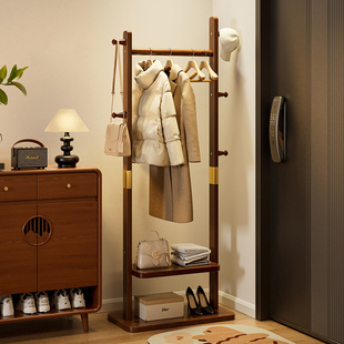 实木挂衣架落地立式入户玄关放衣服神器置物挂包衣帽架卧室置衣架