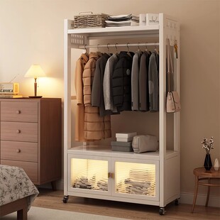 落地晾衣架家用阳台简易挂衣架出租屋可移动置物架卧室衣帽收纳柜