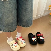 可爱Kitty猫洞洞鞋 厚底增高巨好看沙滩凉拖鞋 女款 夏外穿2025新款