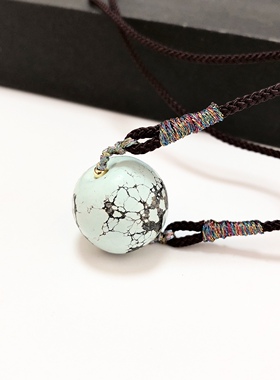 D779# 天然绿松石吊坠 锁骨链 19.3*17.3mm 重量7.71克