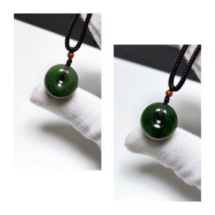 D1756# 天然和田玉乌兰海碧玉平安扣面包扣吊坠 可选