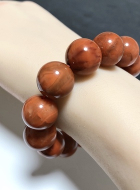 S836# 天然川料南红手串15.5mm 无染色无优化 重64.24克 配证书