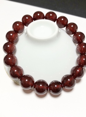 S312# 天然橙红石榴石单圈手链 女人石 11.5mm