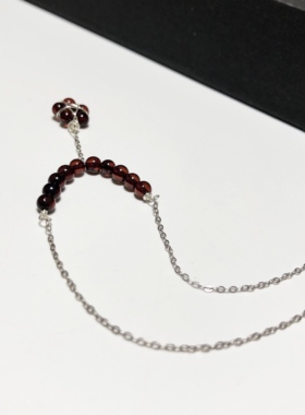 D657# 天然血珀手工精编锁骨链项链吊坠3.5mm S925银链 重1.51克