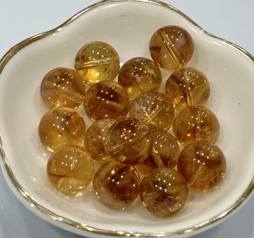 [DIY]天然老矿料黄水晶之黄塔晶金三角单珠散珠12.3mm 13mm