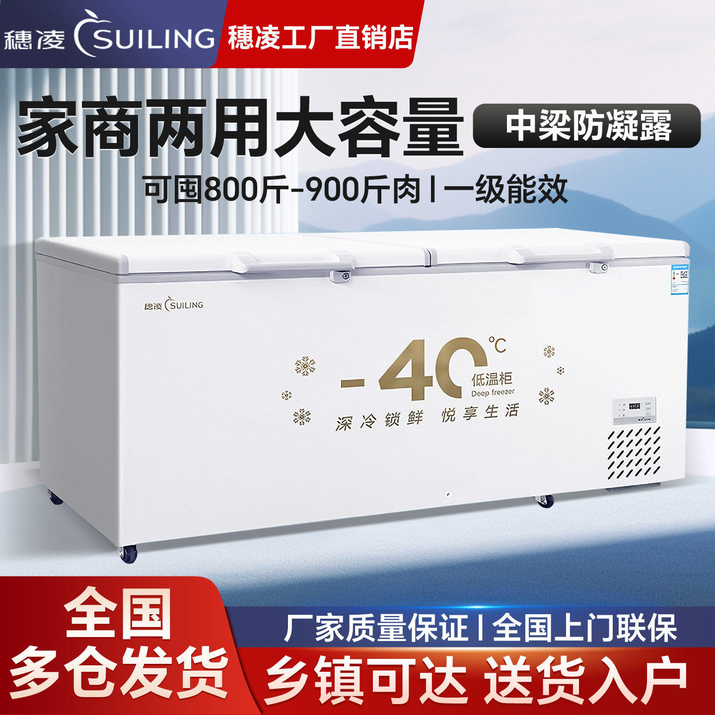 卧式零下40度冷冻大容量卧式冷柜